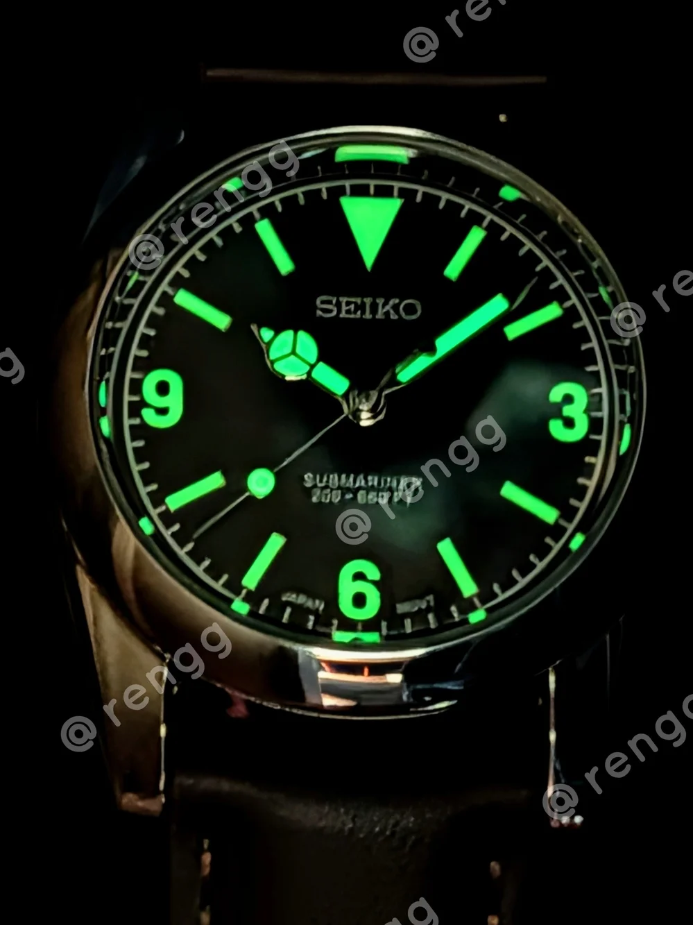 37mm Seiko Men's Black Vintage Style Mod Dress Watch Smooth Sweep Second